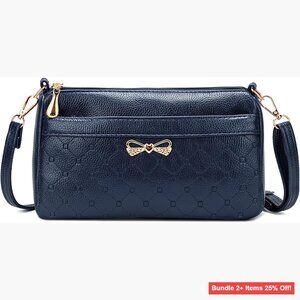 Small Leather Crossbody Bag Multi Pocket Shoulder Purse Women